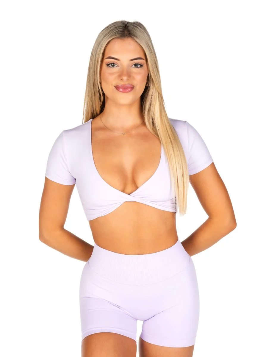 'Bella' Twist Tee - Baby Lilac - Image 4