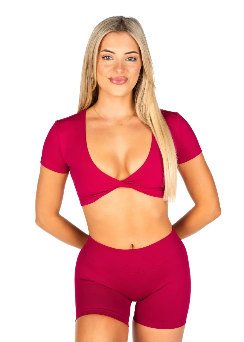 'Bella' Twist Tee - Scarlett Ruby-Red - Image 5