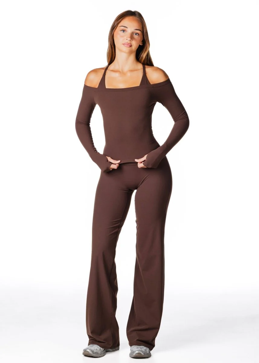 Core Capsule Off The Shoulder Top - Dark Choc - Image 6