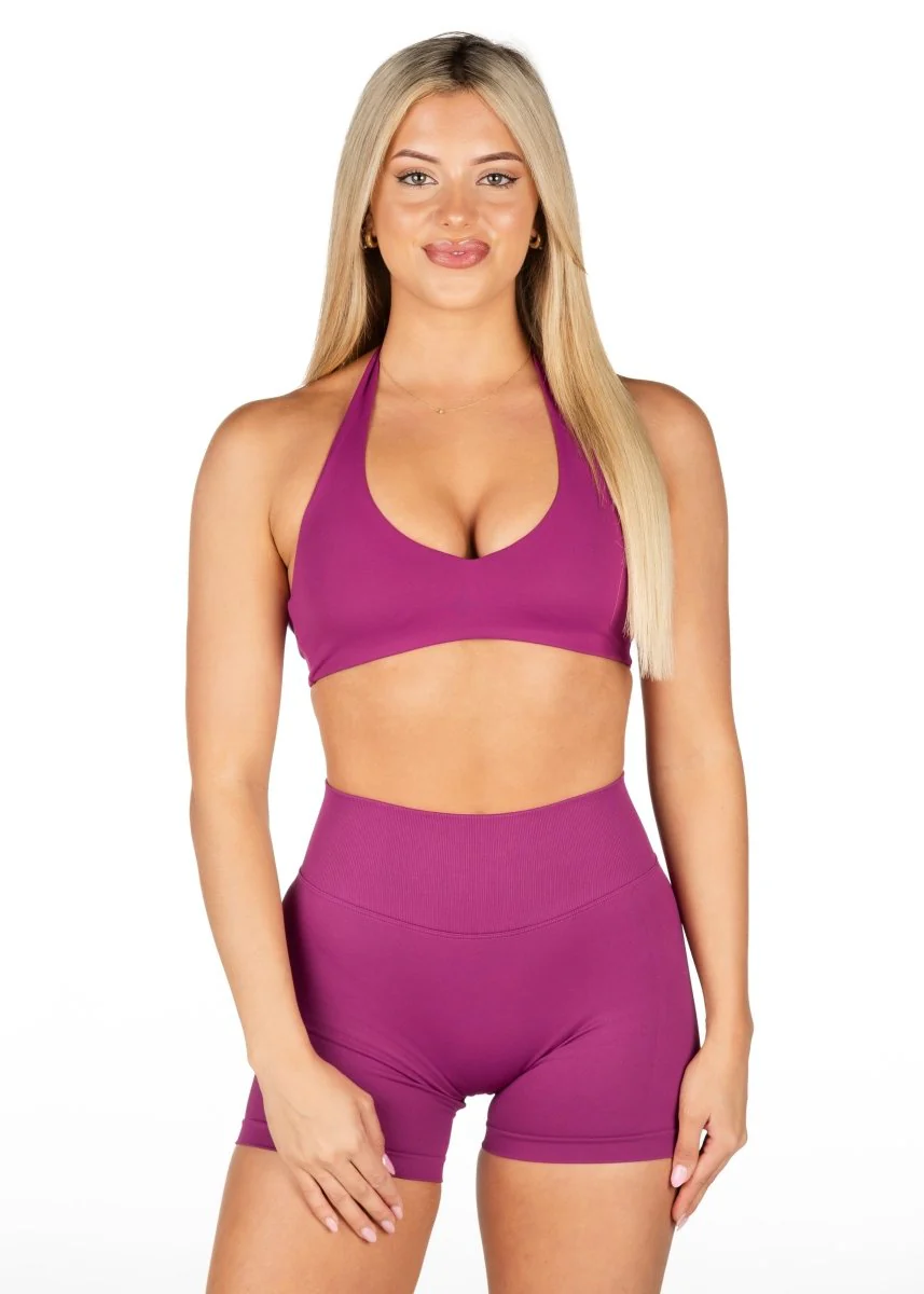 Dynamic Staple Halter Crop - Blossom-Berry