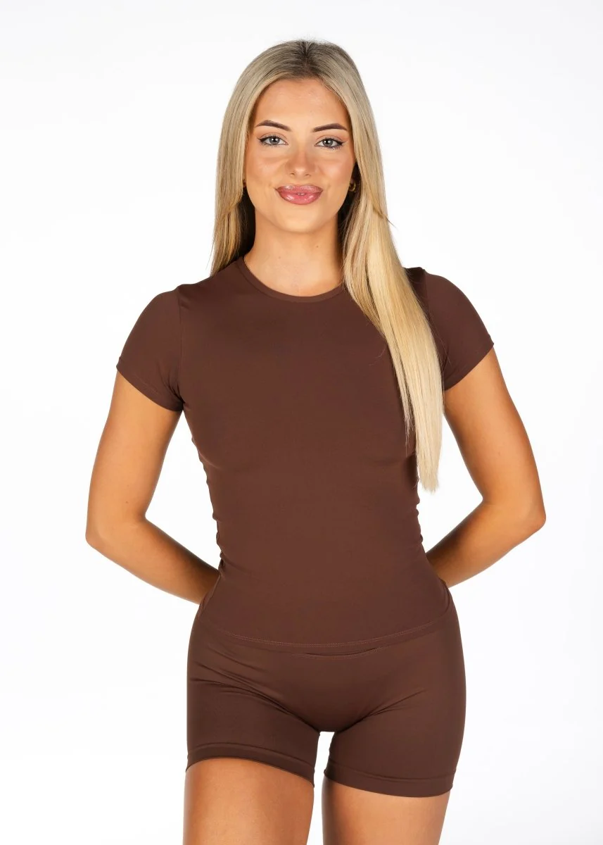 Kikiva Basic Tee -  Mocha Brown - Image 3