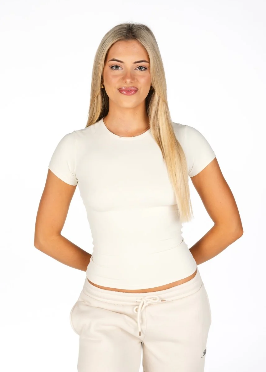 Kikiva Basic Tee -  Ivory - Image 4