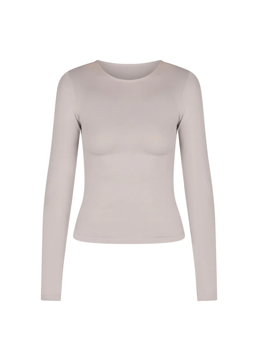 Kikiva Basic Tee Long Sleeve - Light grey - Image 6