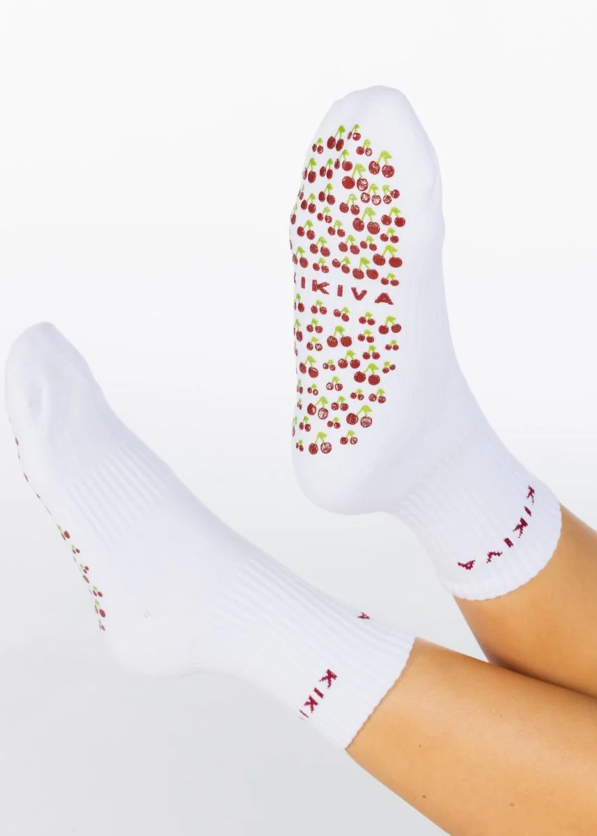 Kikiva 'Cherry' Pilates Grip Socks - Image 4