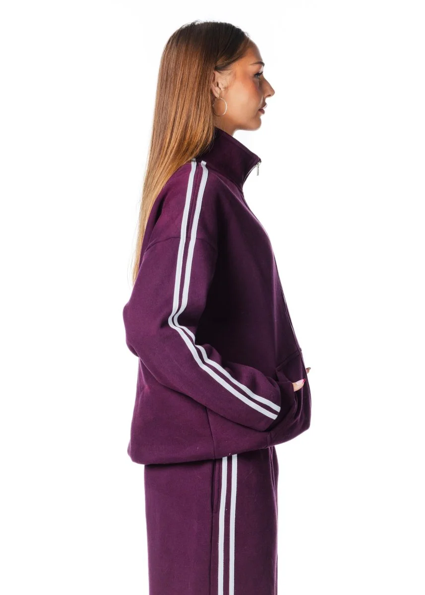'LIMITED EDITION' Racer Zip Jacket - Burgundy - (PRE-ORDER) - Image 3