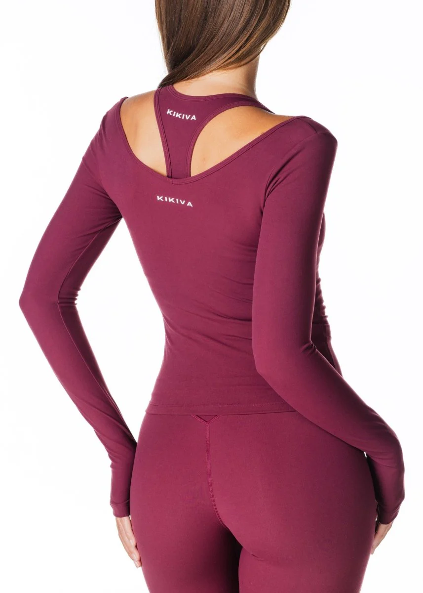 Sienna Long Sleeve - Burgundy - Image 3