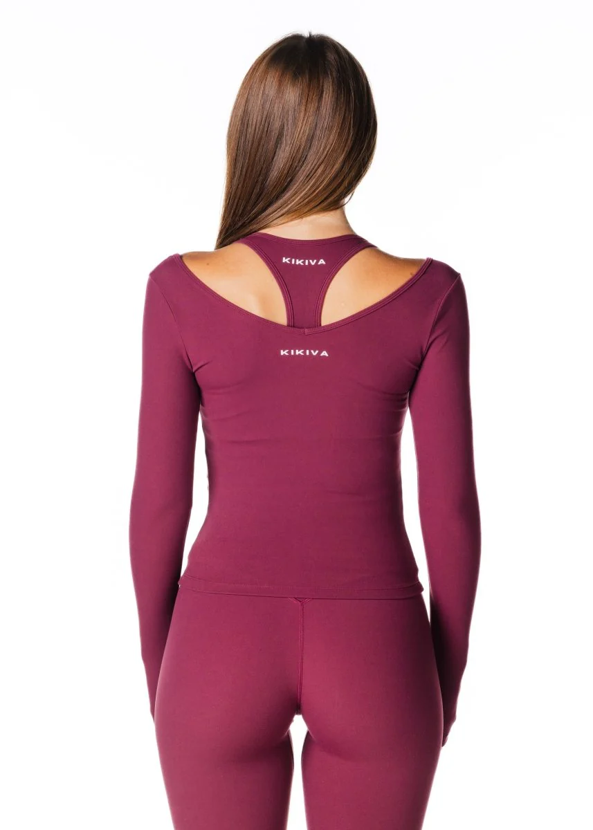 Sienna Long Sleeve - Burgundy - Image 5