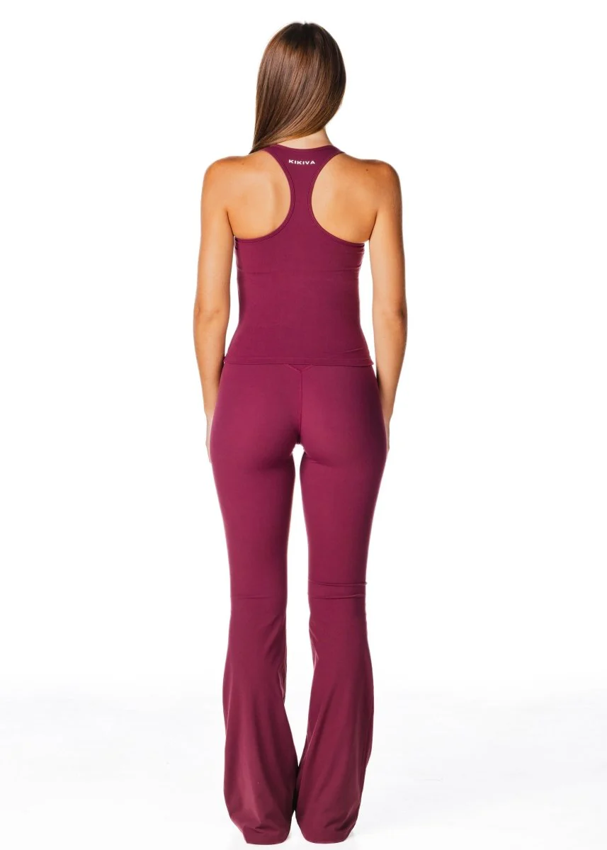 TALL Capsule Flares - Burgundy - Image 3