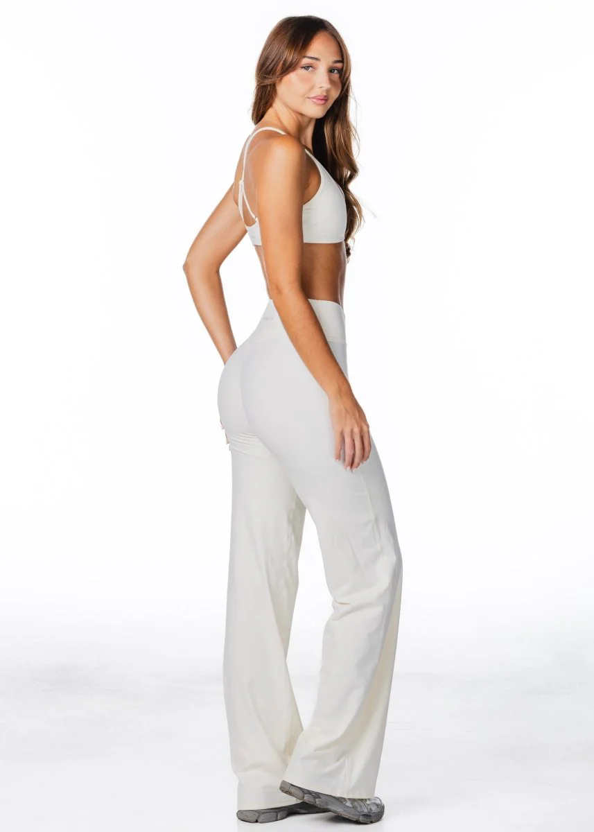 TALL Cross Over 'Flow' Flares - Cream - Image 3