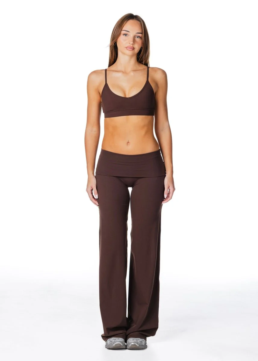 TALL Fold Over 'Flow' Flares - Dark Choc - Image 3