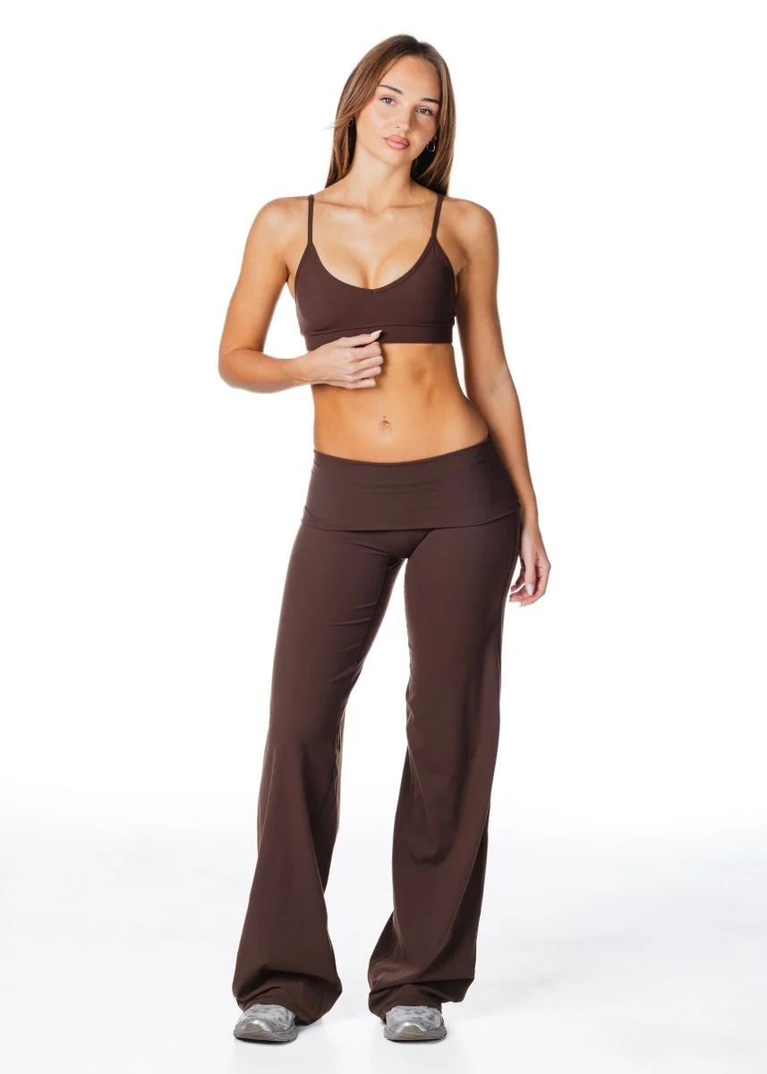 TALL Fold Over 'Flow' Flares - Dark Choc - Image 4