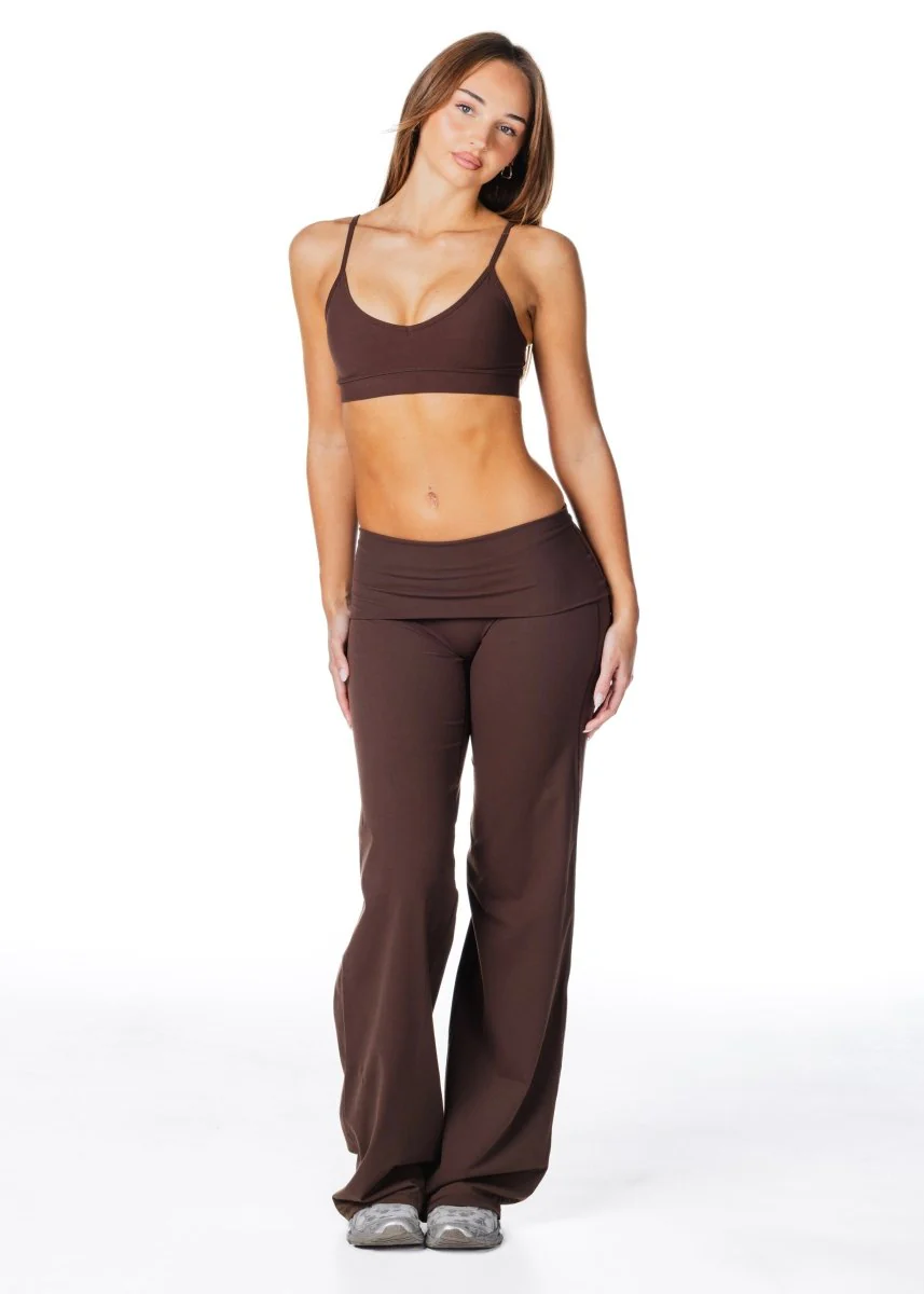 TALL Fold Over 'Flow' Flares - Dark Choc - Image 5